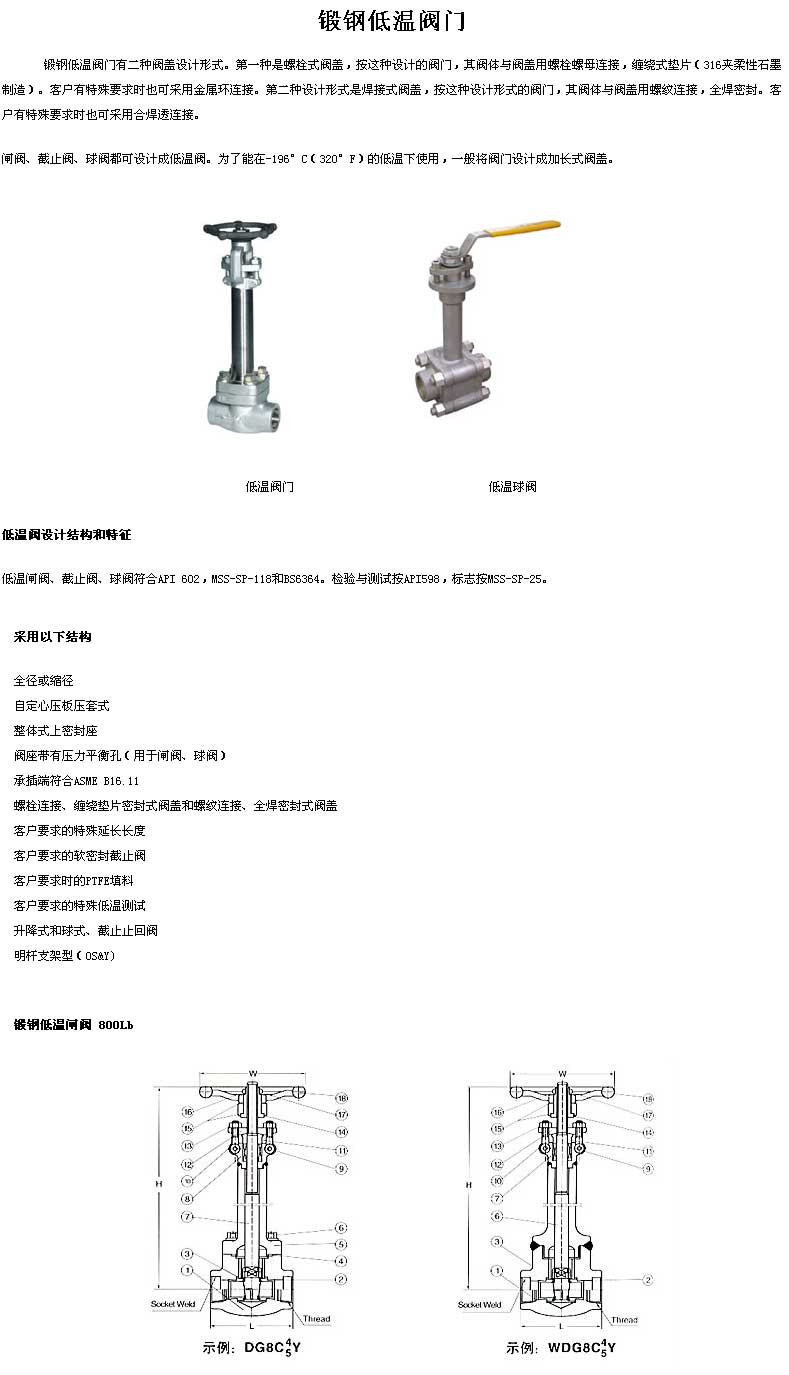 鍛鋼低溫閥門